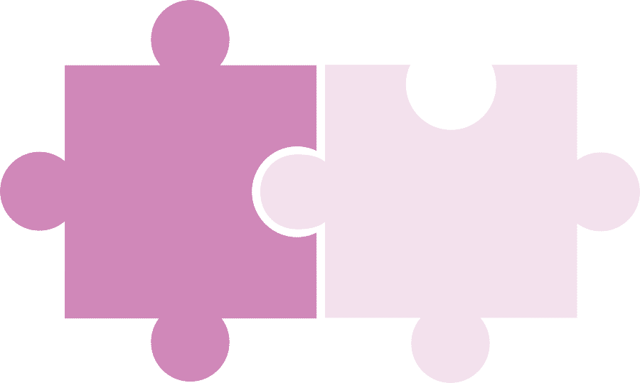 Verbundene Puzzleteile zur Symbolisierung der Duo-Aktiv-Formel von Femalac®